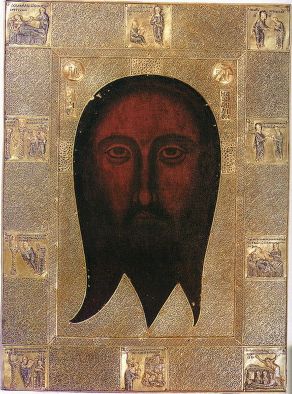 Нерукотворний образ Христа з клеймами історії Манділіона на окладі. Візантія бл. 1362 р